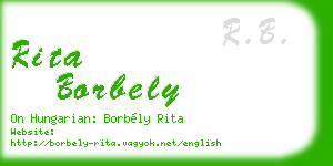 rita borbely business card
